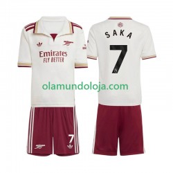 Camisola Arsenal Bukayo Saka 7 Criança Equipamento Terceiro 2025-2026 Manga Curta